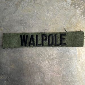 WALPOLE Embroidered Vintage ‘Army Green’ Military name tape patch